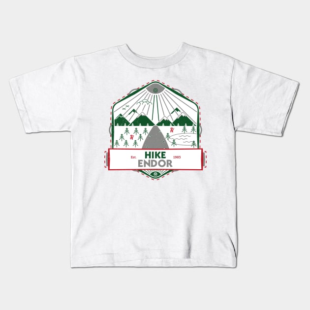 Hike Endor Kids T-Shirt by the50ftsnail